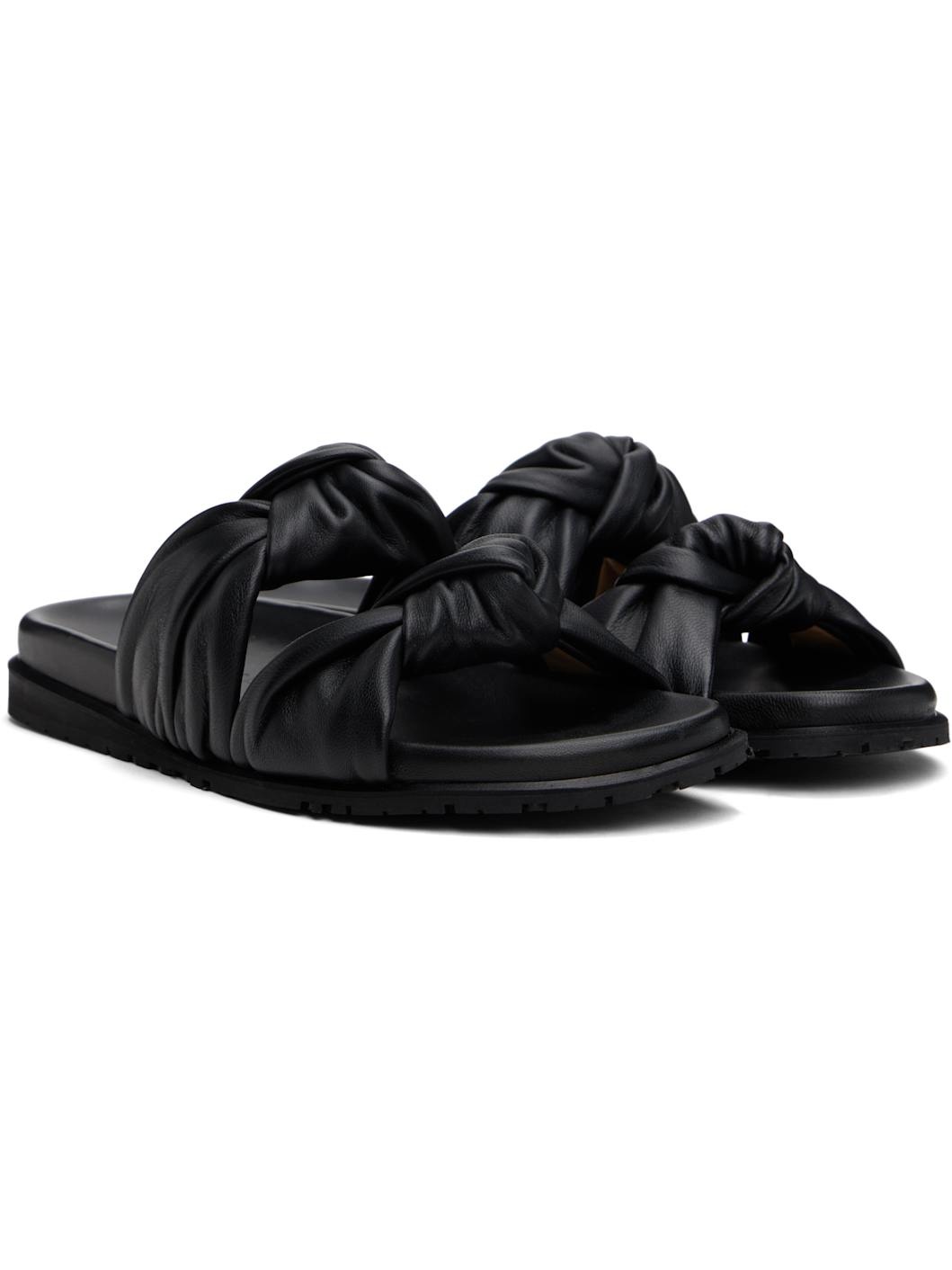 Black Tye Sandals - 4