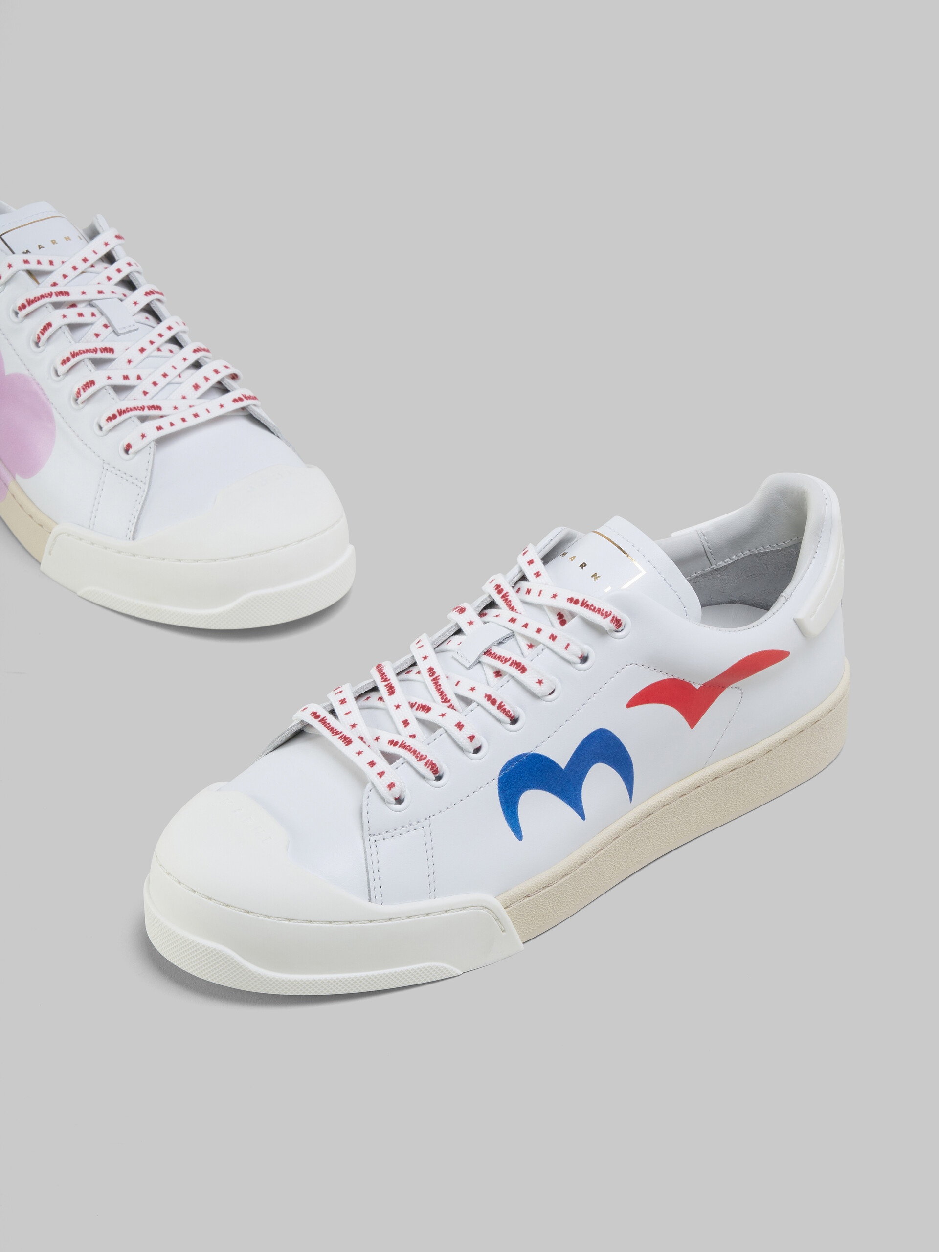 MARNI X NO VACANCY INN - DADA BUMPER SNEAKER IN WHITE PRINTED LEATHER - 5