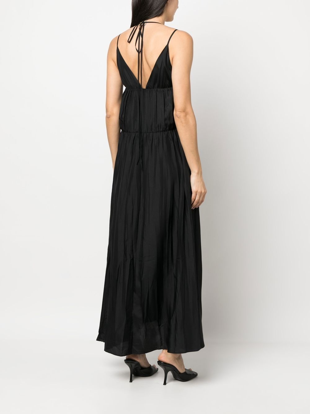 ruched silk long dress - 4