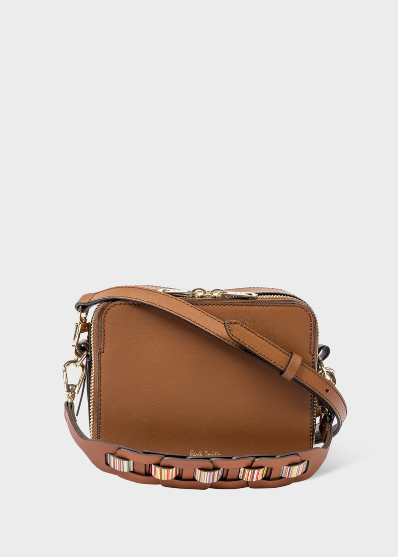 Tan Leather 'Signature Stripe' Camera Bag 1