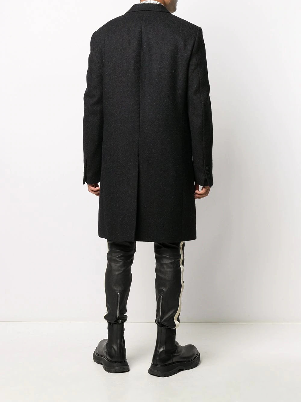 double-breasted mid-length coat - 4