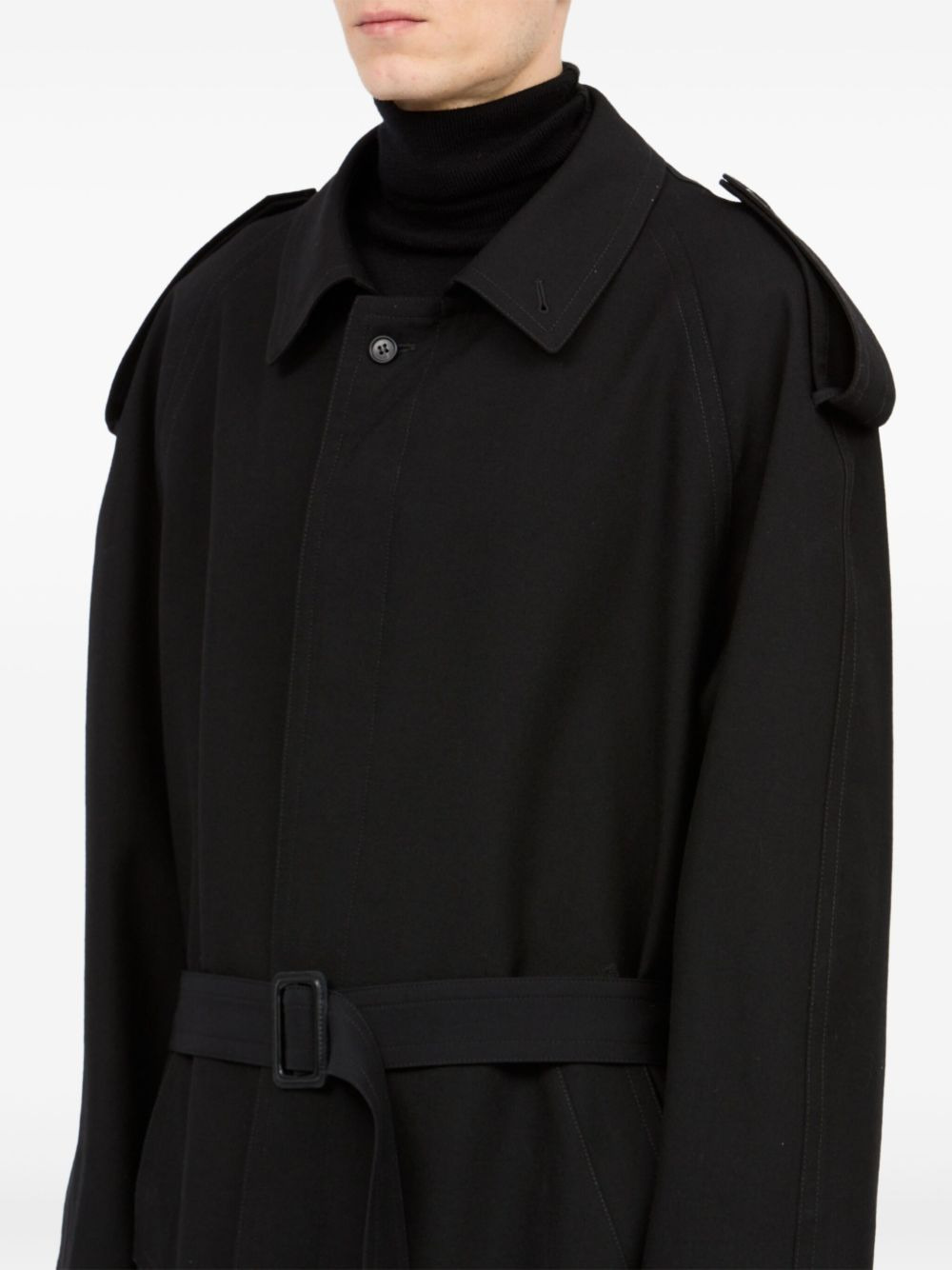 wool trench coat - 7