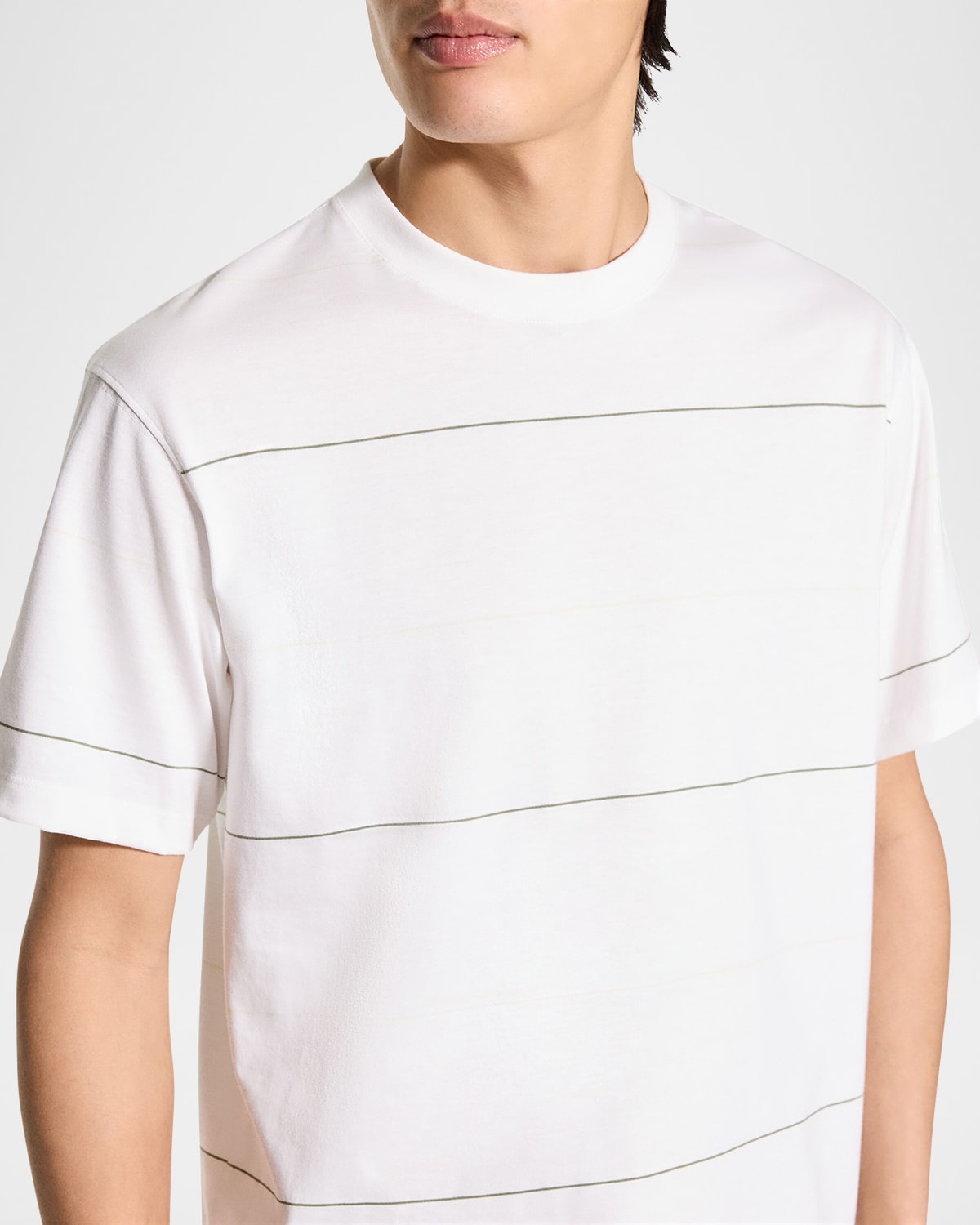 Men's Pima Cotton Wide Stripe Crewneck T-Shirt - 5
