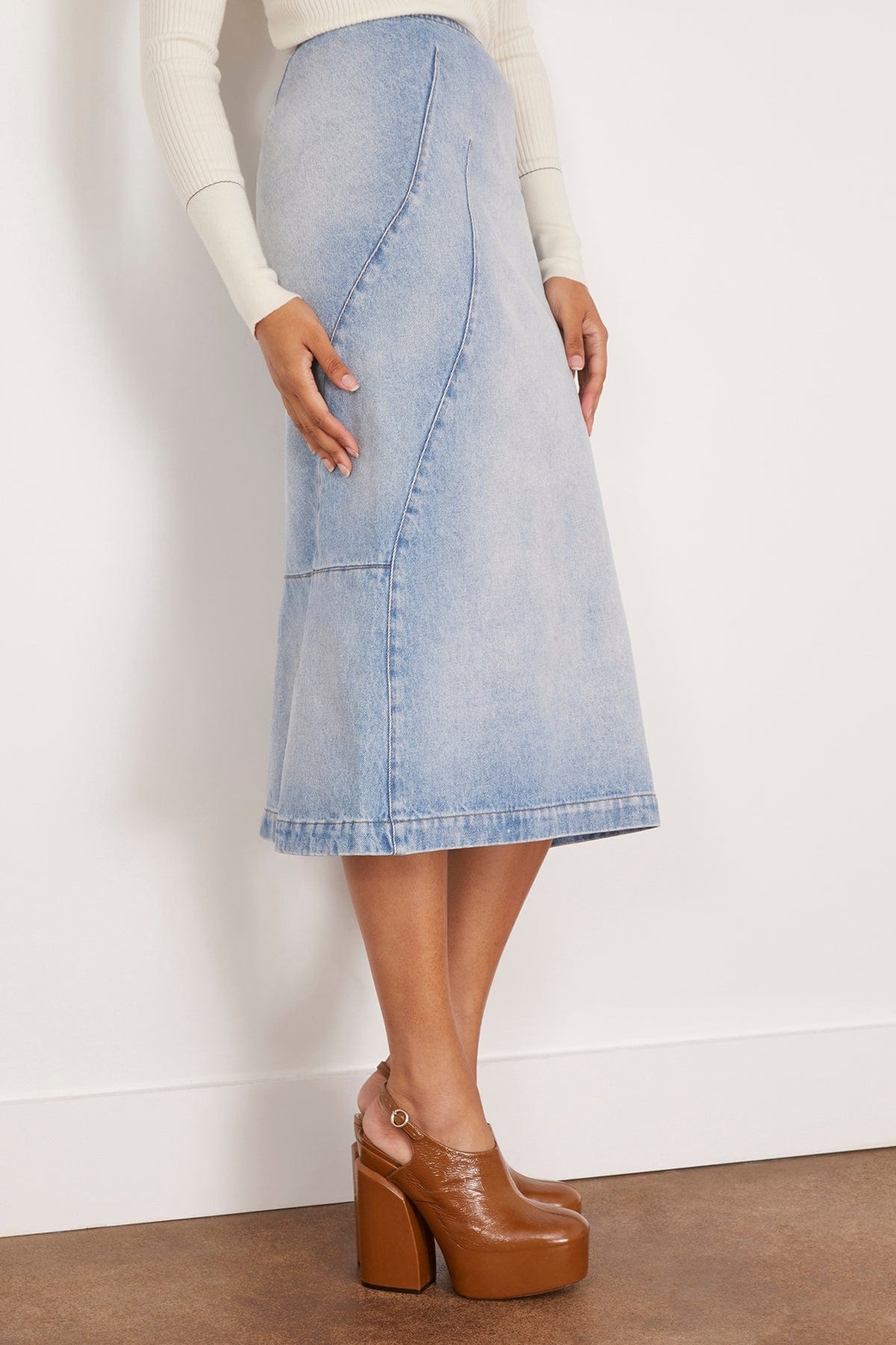 Sibyl Denim Skirt in Light Blue - 3