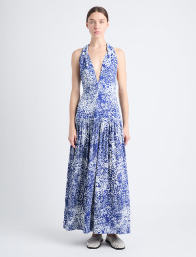 Proenza Schouler Simone Twist Back Dress in Printed Viscose Crepe outlook