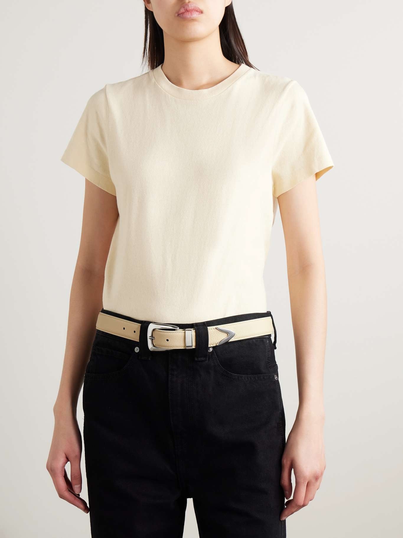 Benny textured-leather belt - 2