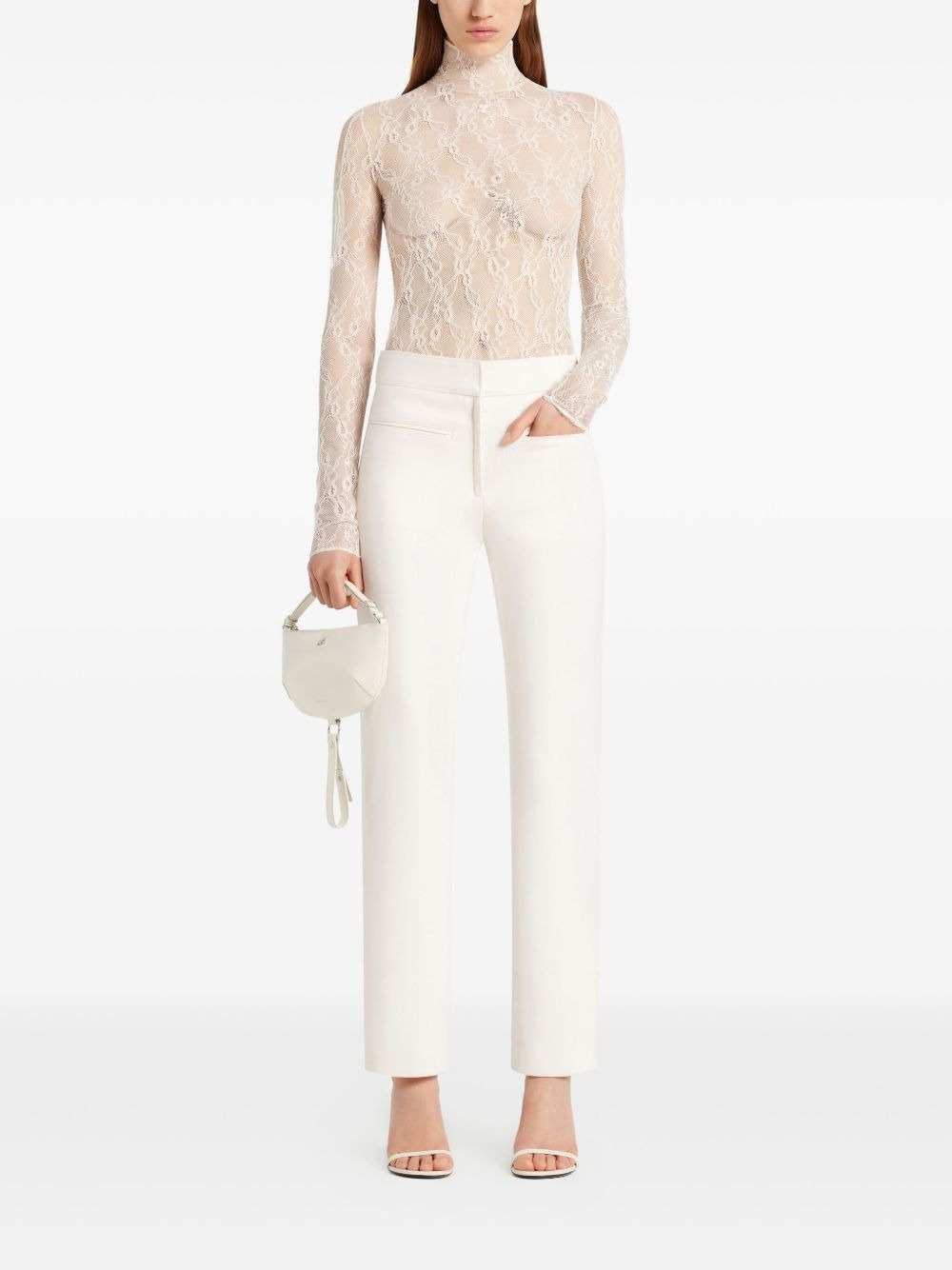 lace turtleneck top - 2