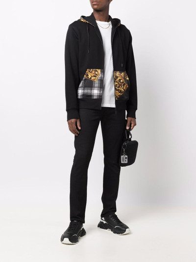 VERSACE JEANS COUTURE baroque-print panel hoodie outlook