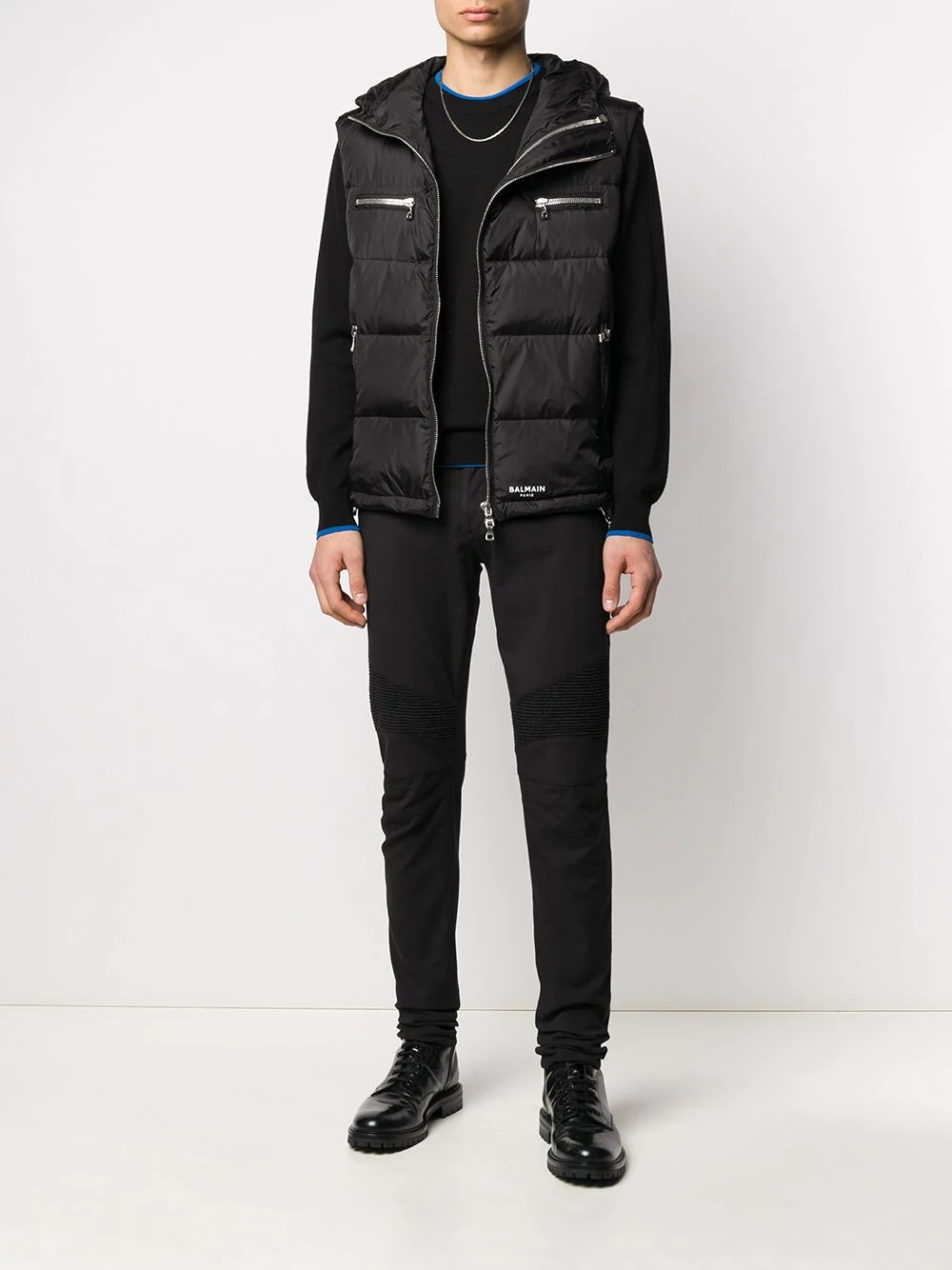 zipped quilted puffer gilet - 2