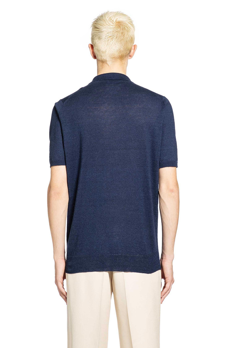 LARDINI Cotton Linen Knit Polo outlook