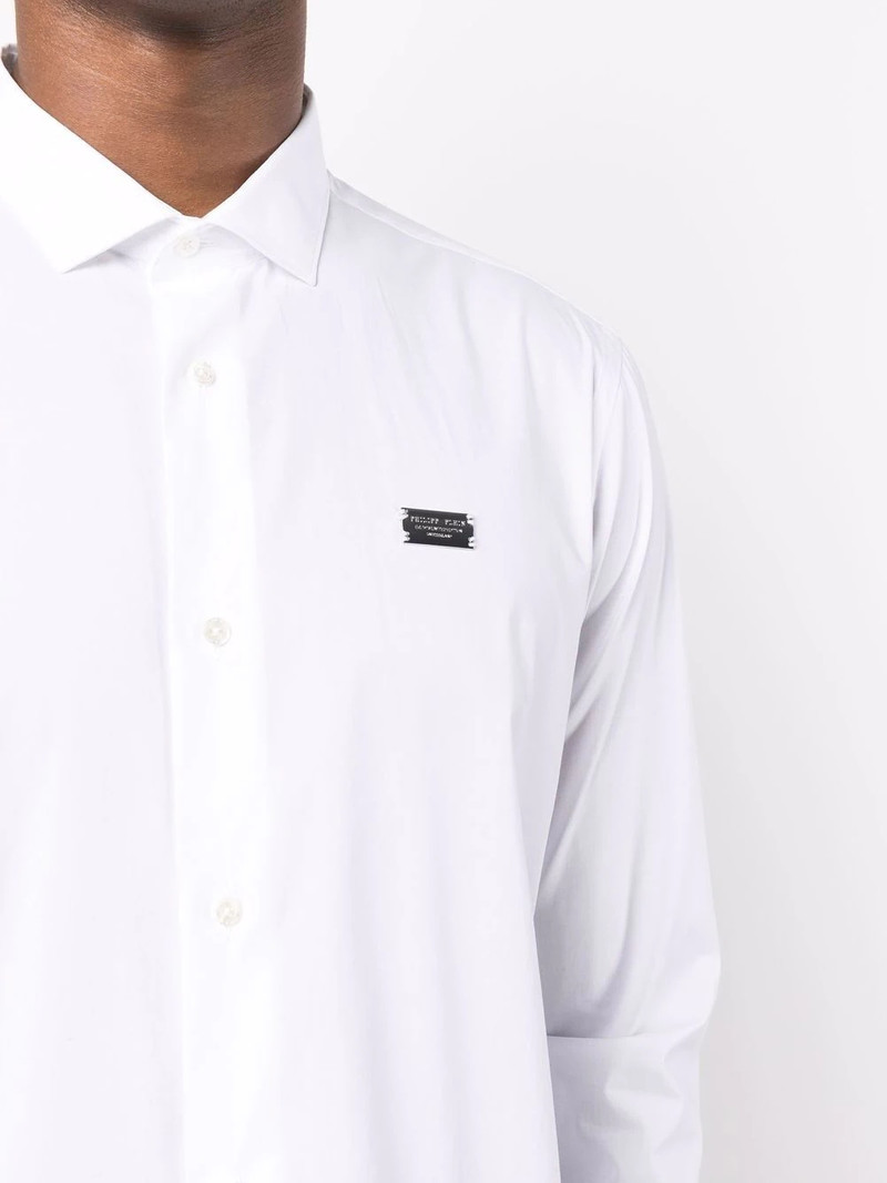 logo-plaque button-up shirt 5