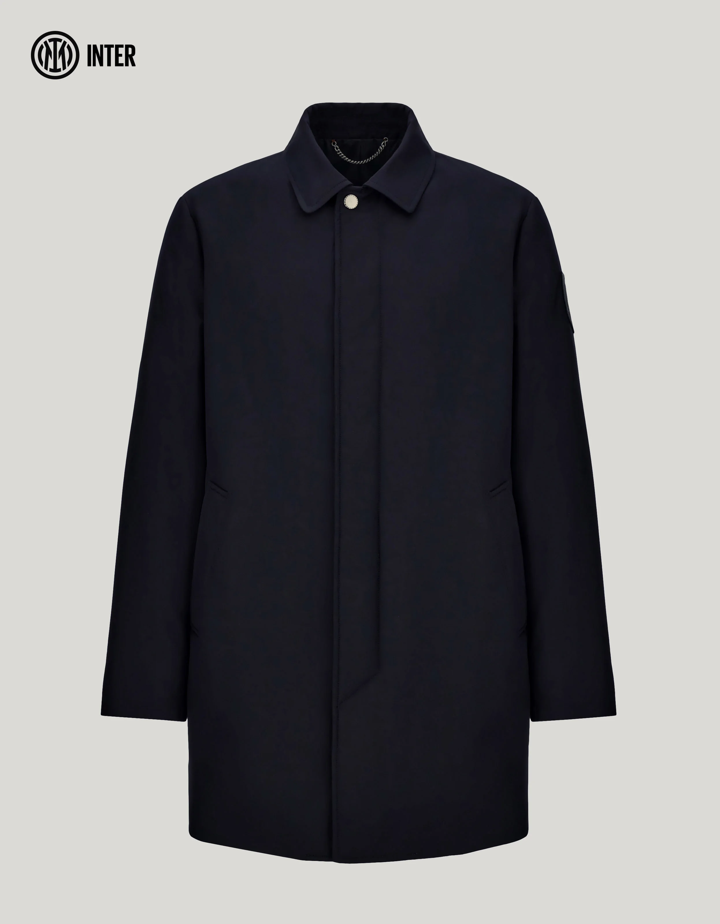 CAR COAT IN A BLUE VISCOSE BLEND - INTER COLLECTION - 1