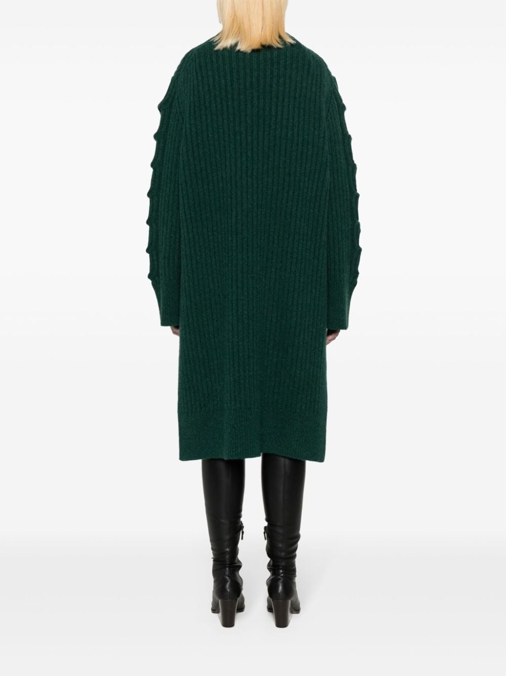 round-neck midi knitted dress - 4