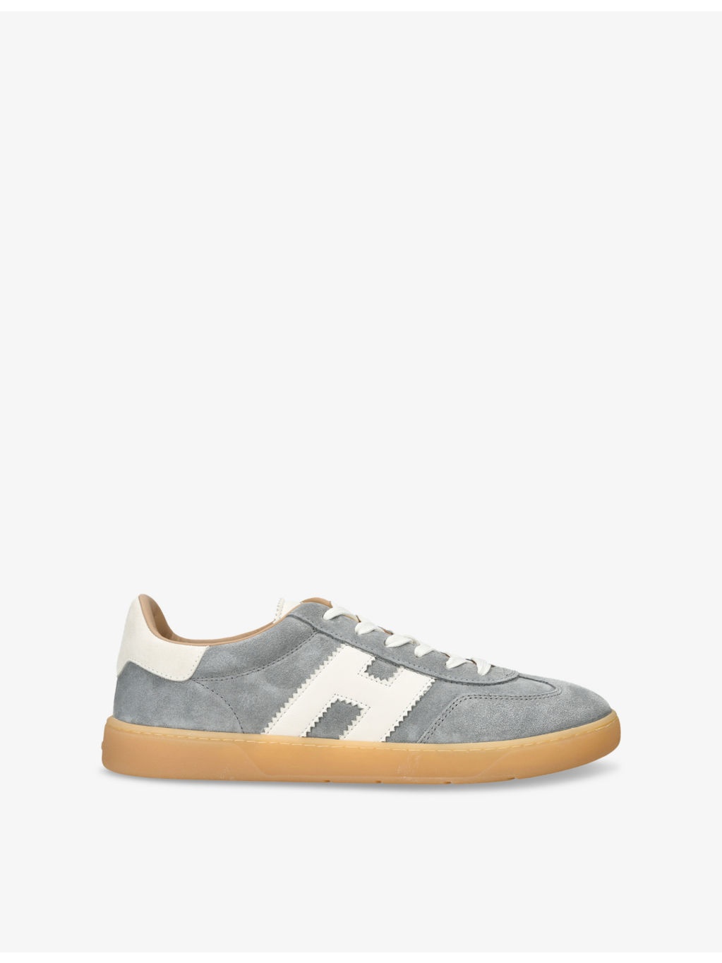 Cool logo-patch suede low-top trainers - 1