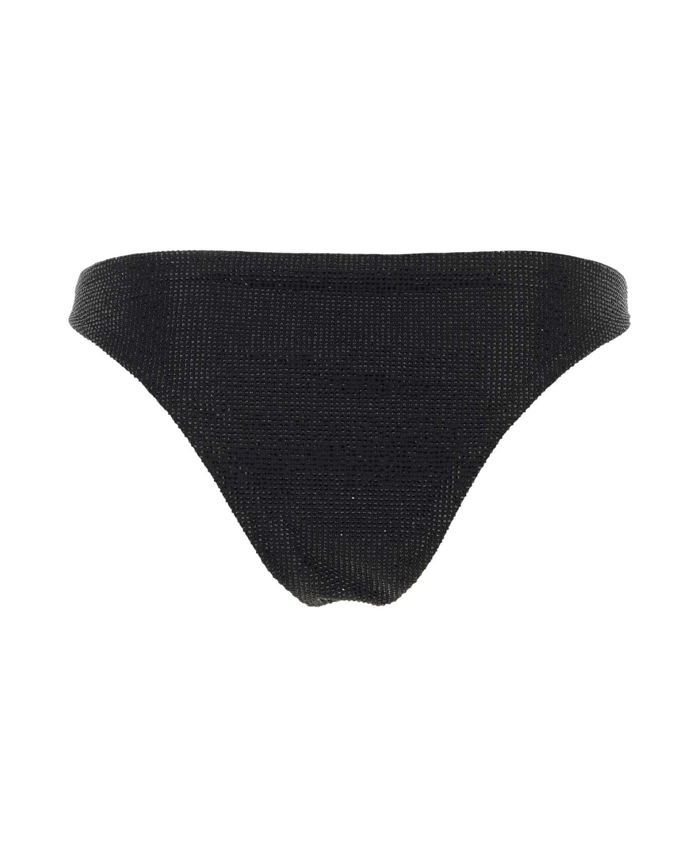 Black Stretch Re-nylon Bikini Bottom - 2