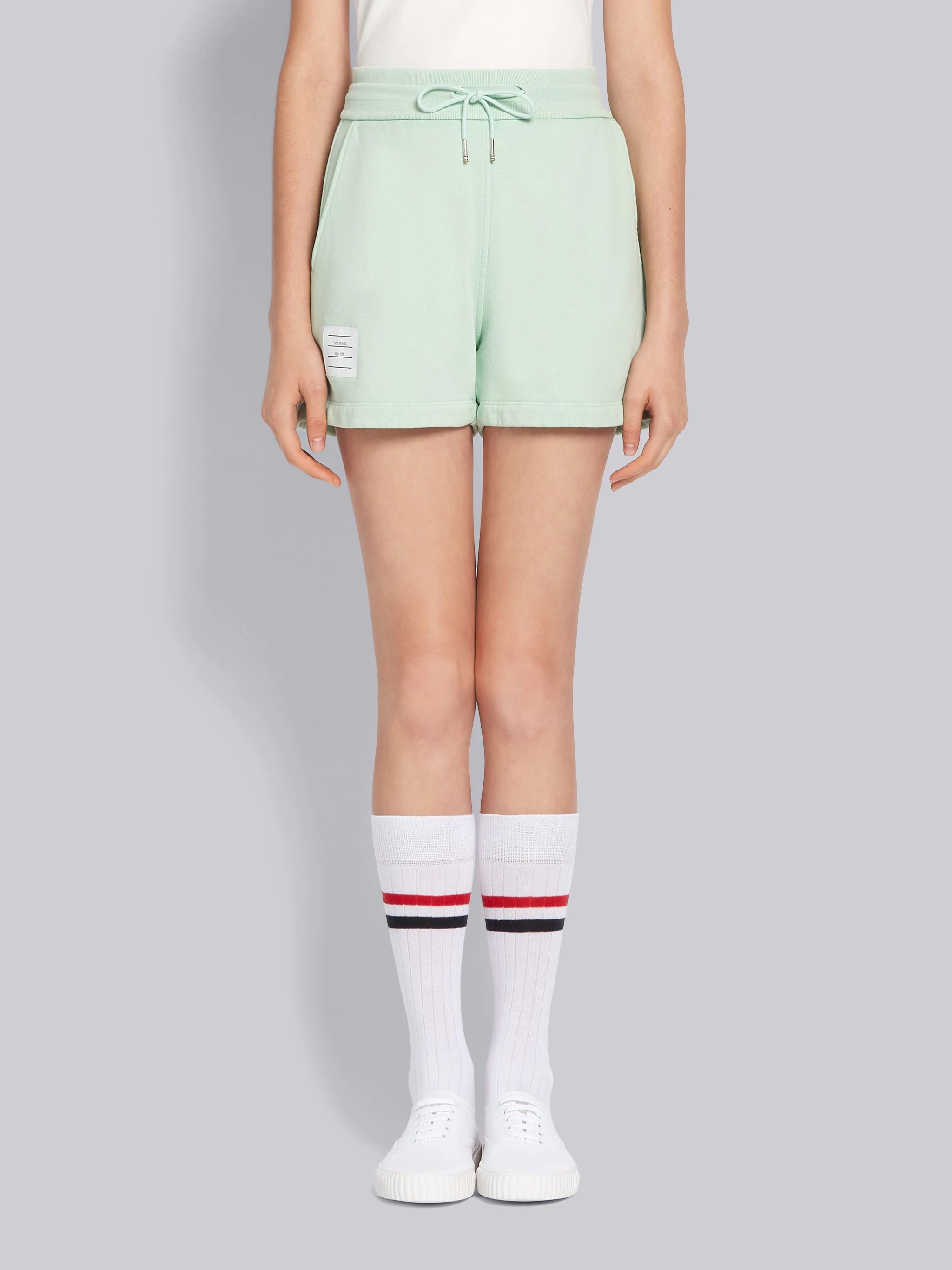 Green Classic Cotton Loopback Garment Dyed Shorts - 1
