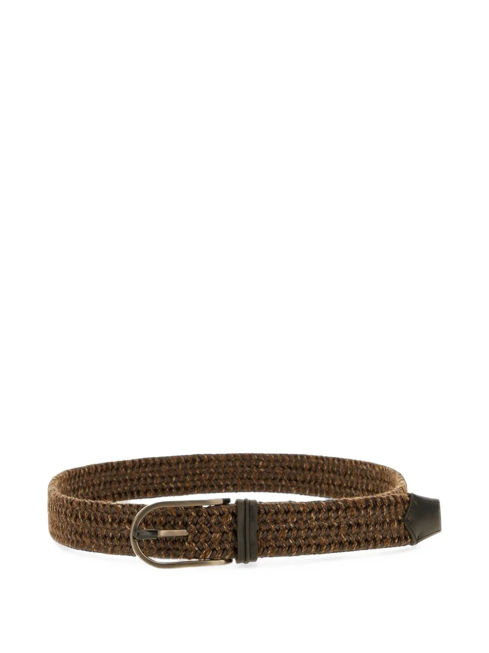 braided leather belt - 1