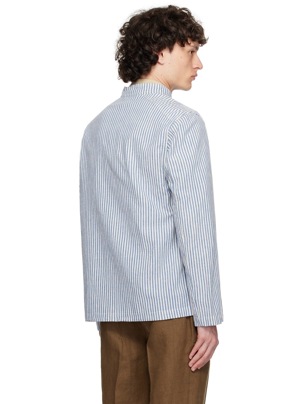 トップス 24AW STRIPE STAND COLLAR SHIRT Forever Rounded Collar Shirt Stripe 2 – Above The Clouds