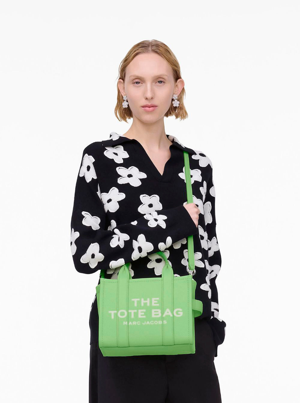 Marc Jacobs Women 'The Small Tote' Green Handbag With Logo In Grained Leather Woman - 6