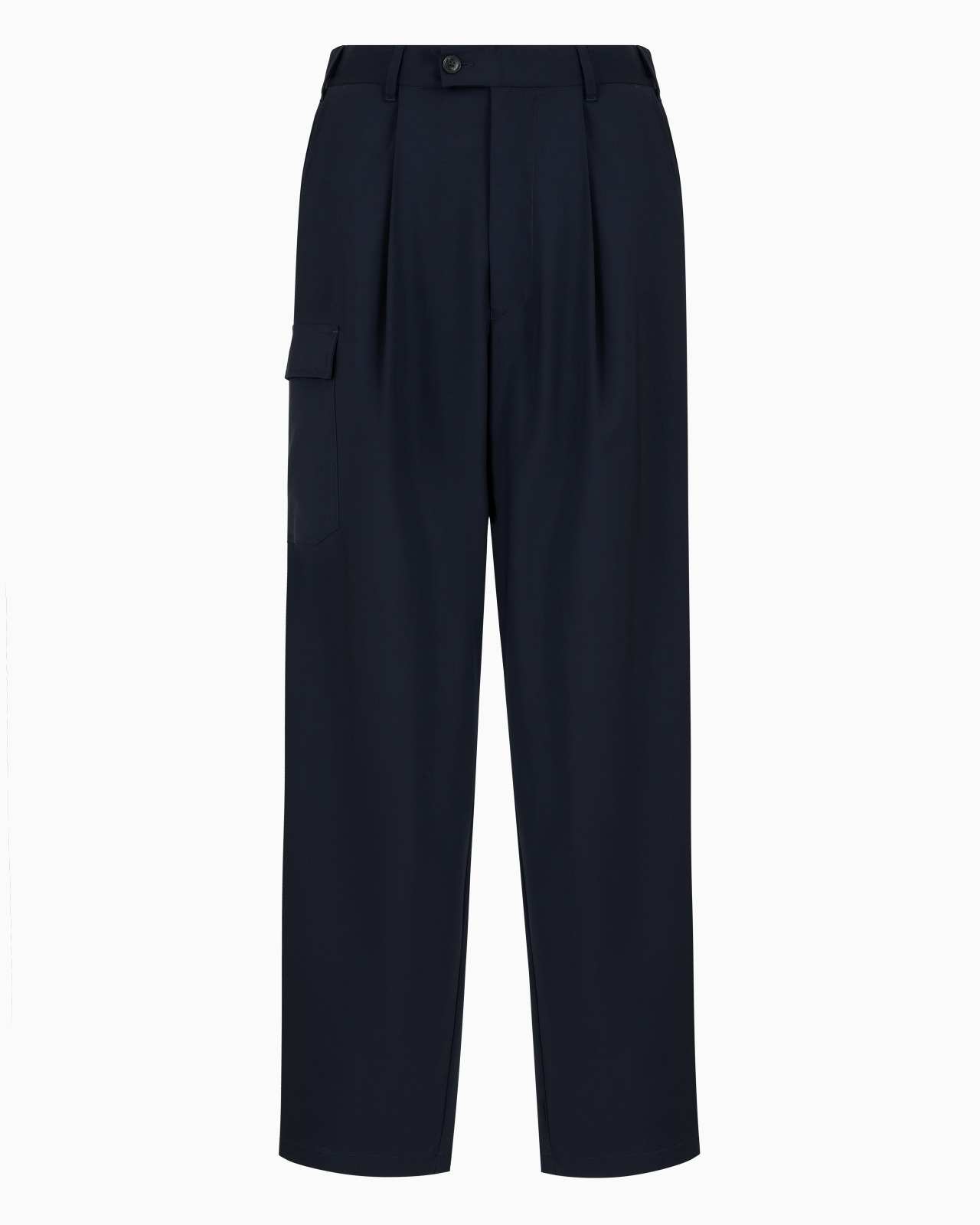 Light wool trousers with pleats and a patch pocket - 1