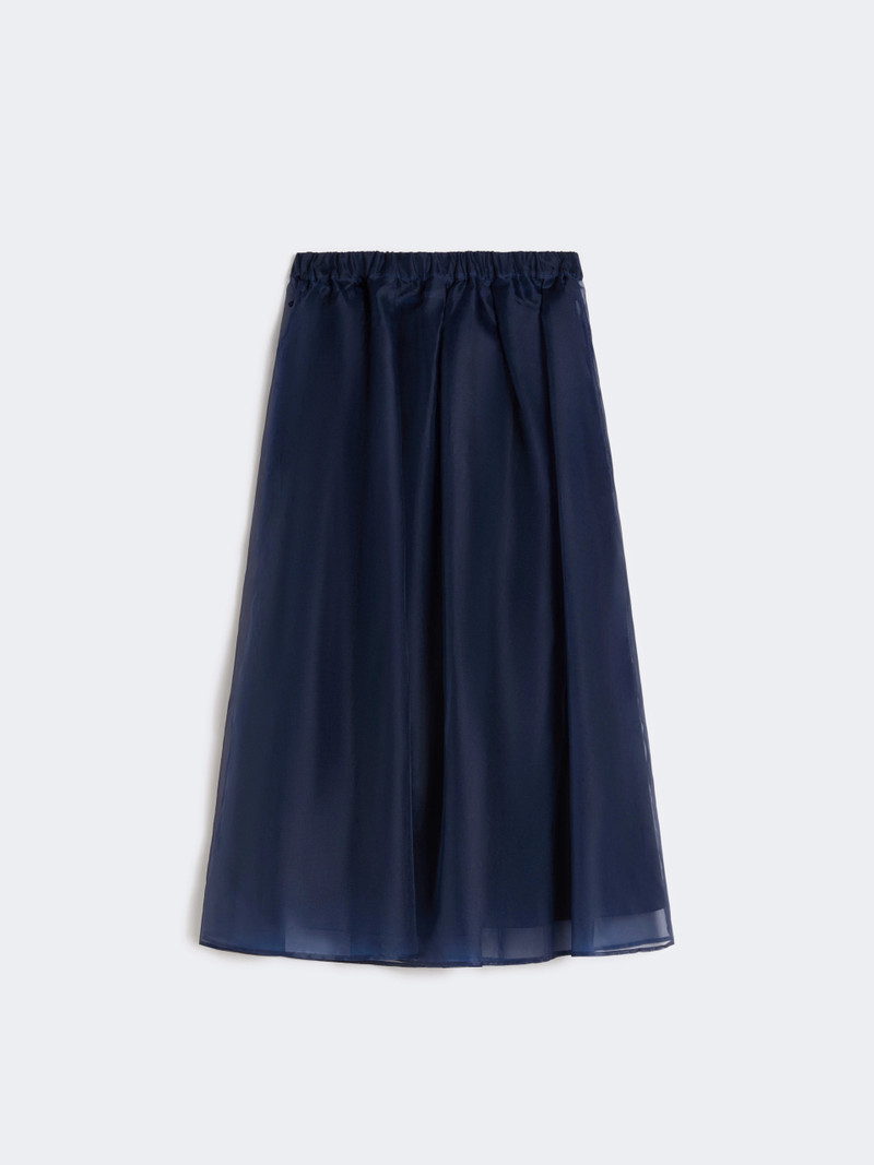 VISINO Pleated silk organza skirt - NAVY 1
