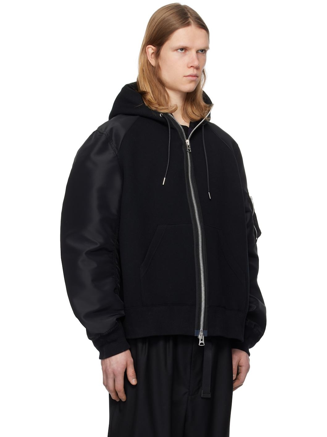 Black Sponge Sweat Hoodie - 2