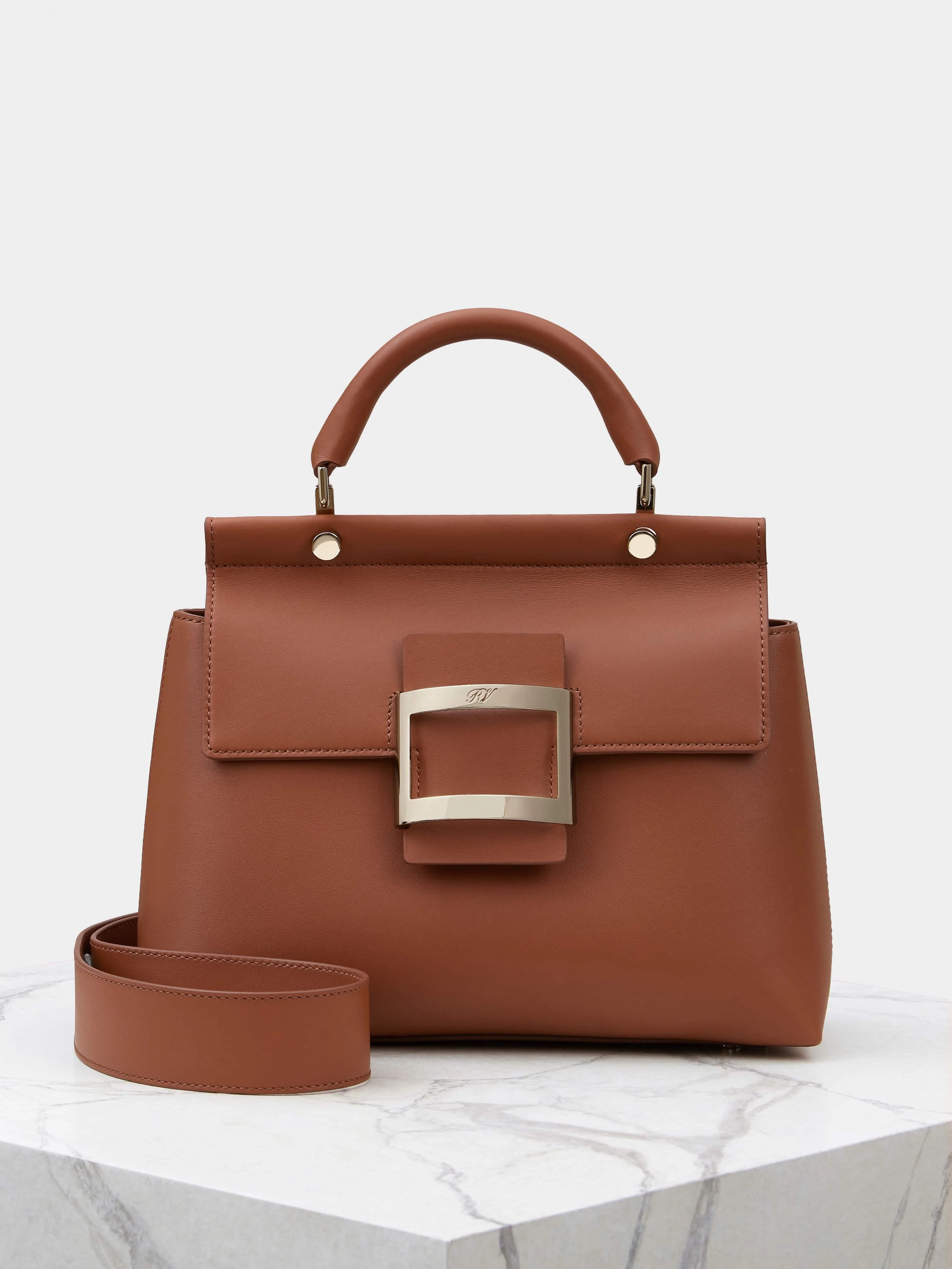 Viv' Cabas Metal Buckle Bag in Leather - 1