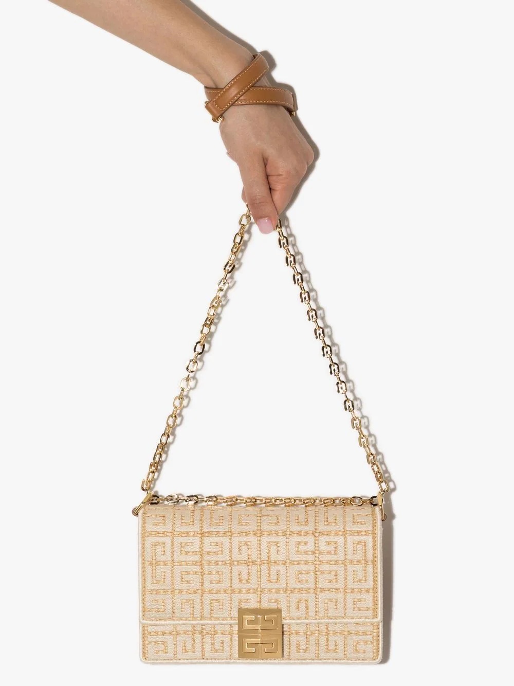 small 4G raffia shoulder bag - 4