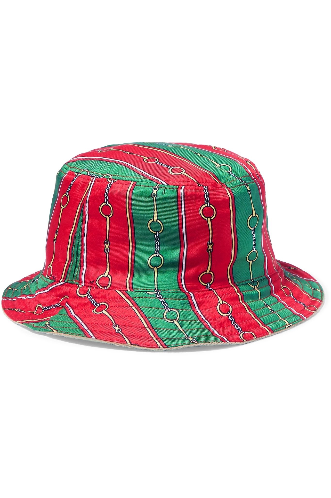 Reversible velvet and printed silk-twill bucket hat - 4