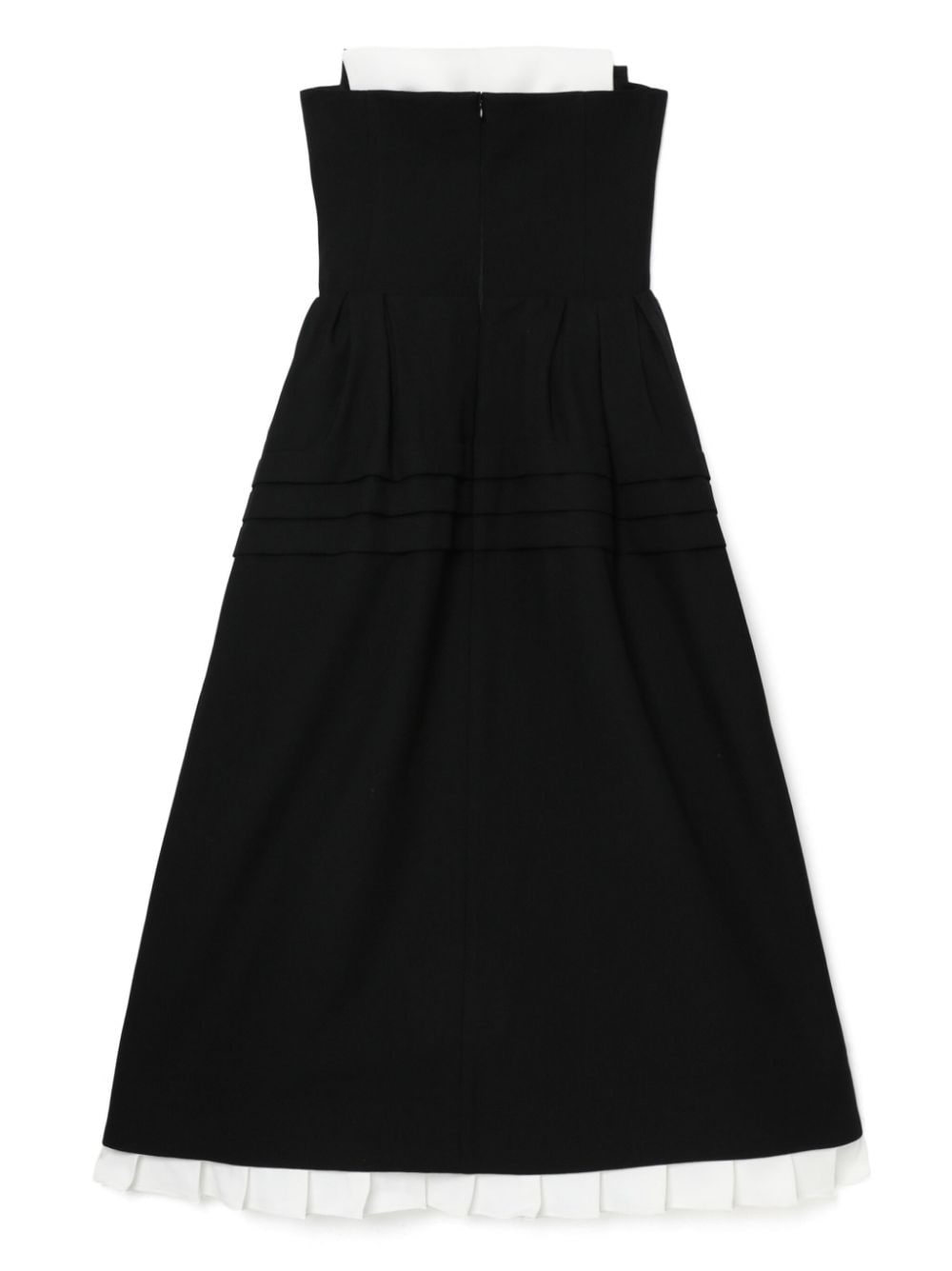 two-tone strapless midi dress - 6