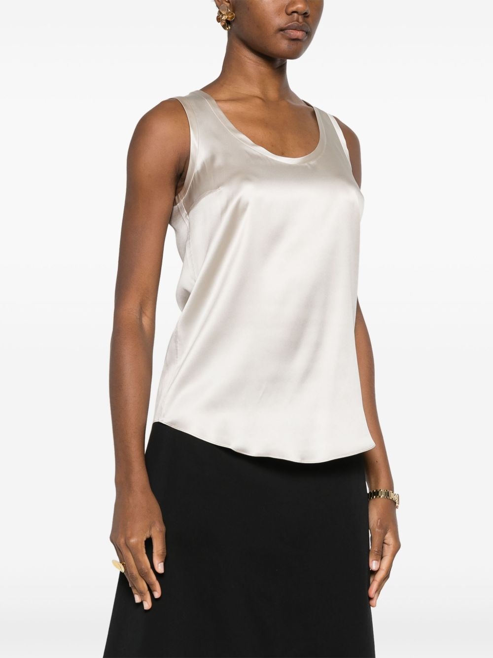 satin sleeveless top - 3