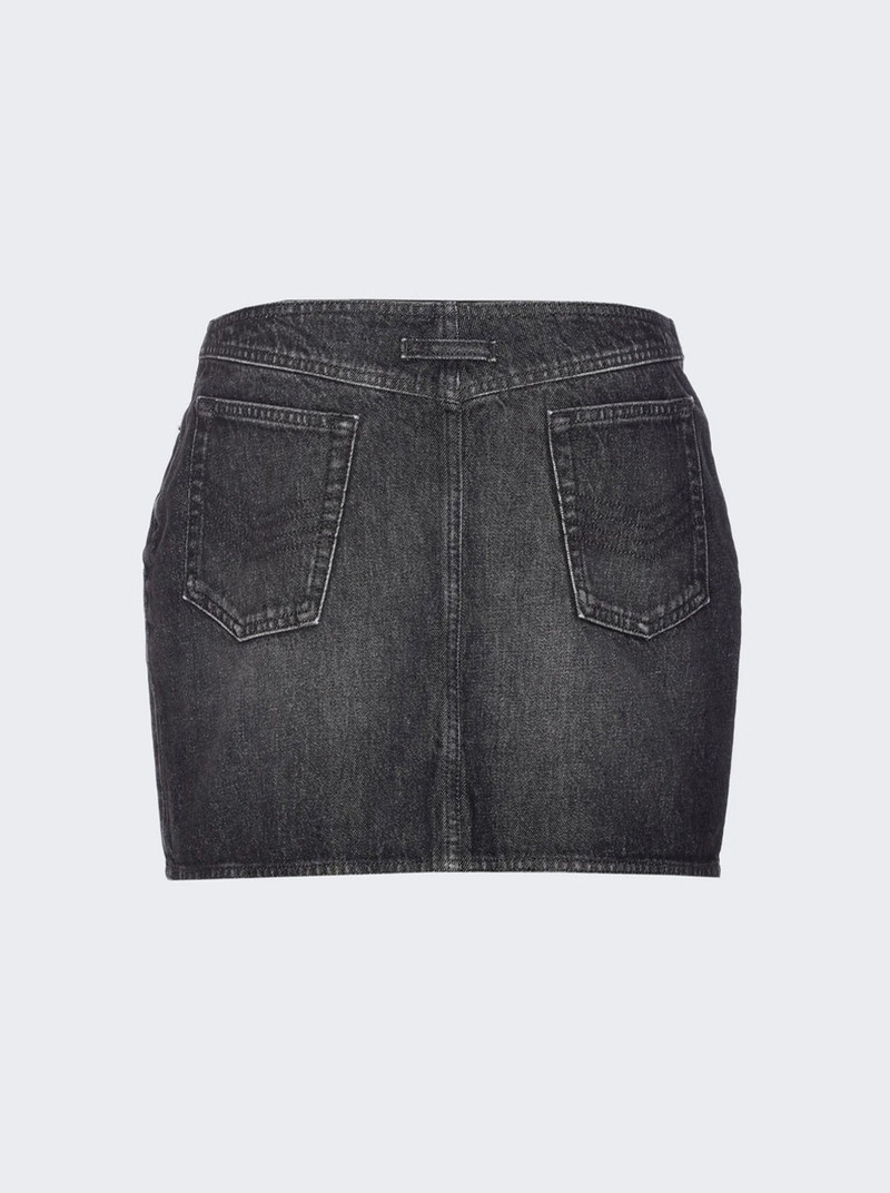 Jean Paul Gaultier Front Zipped Denim Mini Skirt Vintage Black outlook