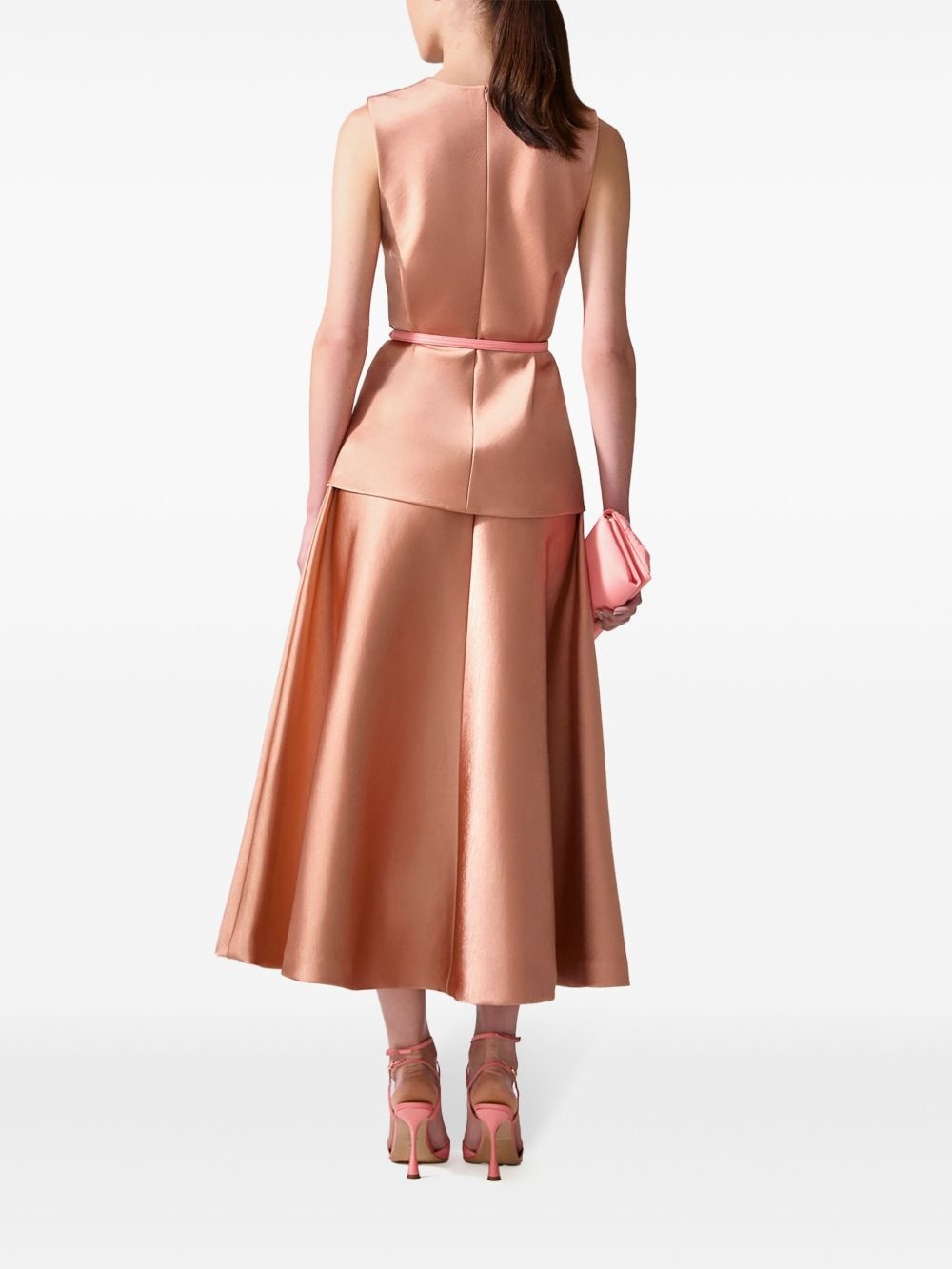 flared duchesse midi skirt - 3