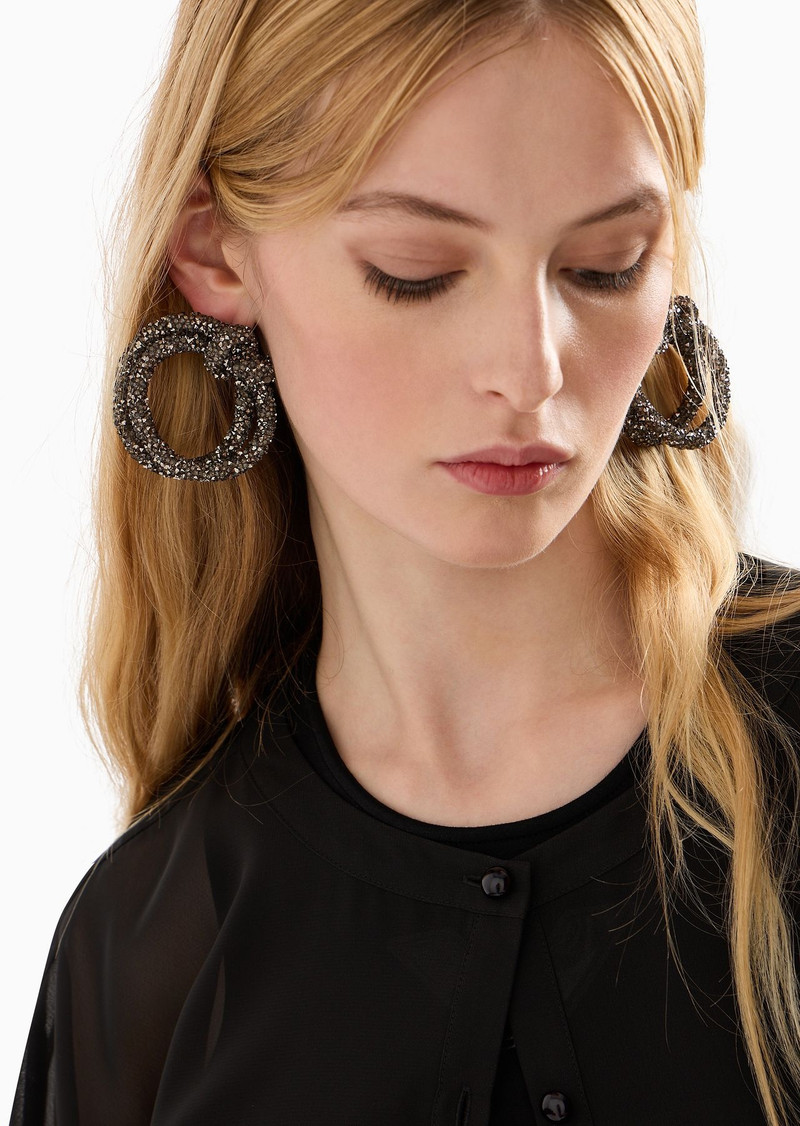 Georgette round-neck shirt with gathering 5