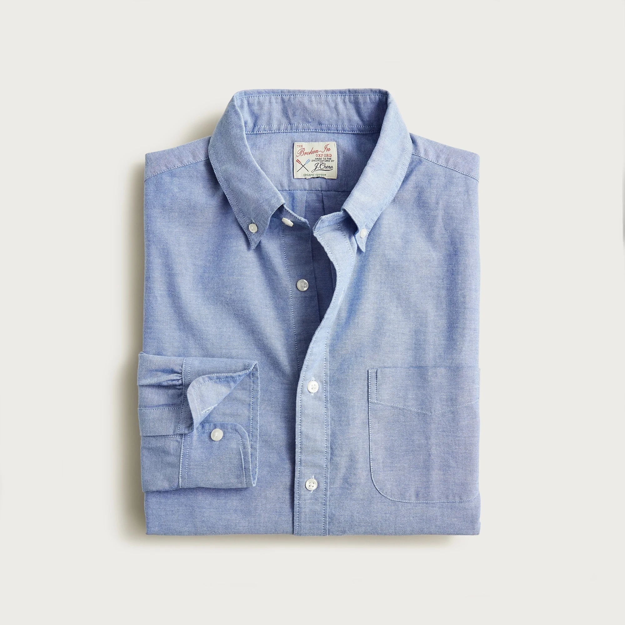 Slim Broken-in organic cotton oxford shirt - 1
