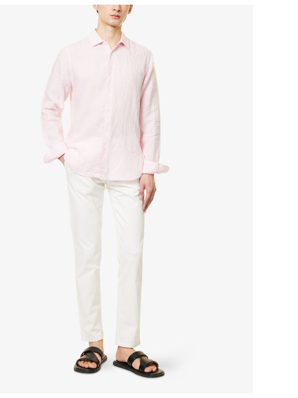 Giles long-sleeve regular-fit linen shirt - 2