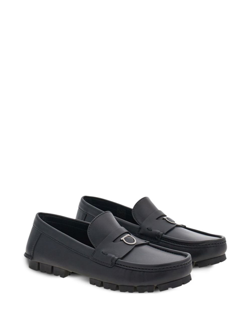 Gancini-plaque leather loafers - 2