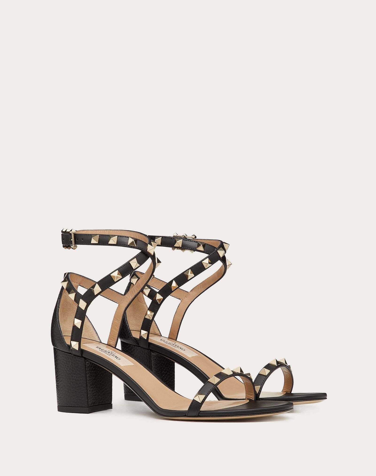 Rockstud Grainy Calfskin Sandal 60 mm - 2