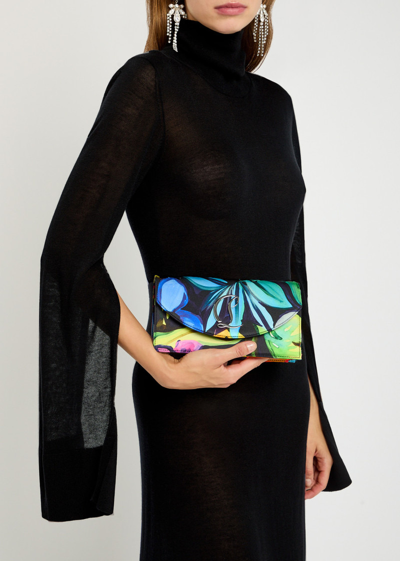 Christian Louboutin Floral-print Satin-crepe Clutch 6