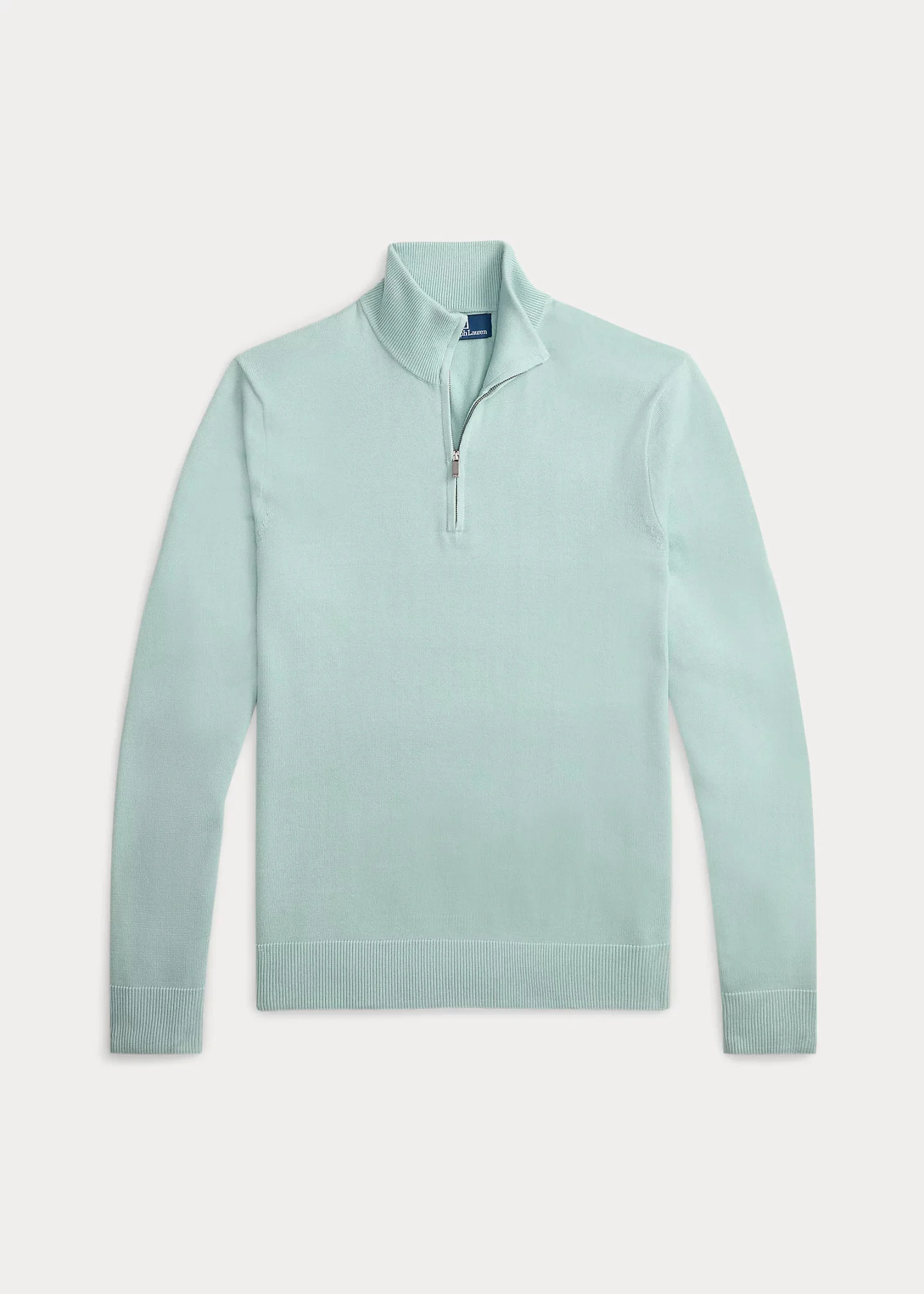 Cotton Quarter-Zip Mockneck Sweater - 1
