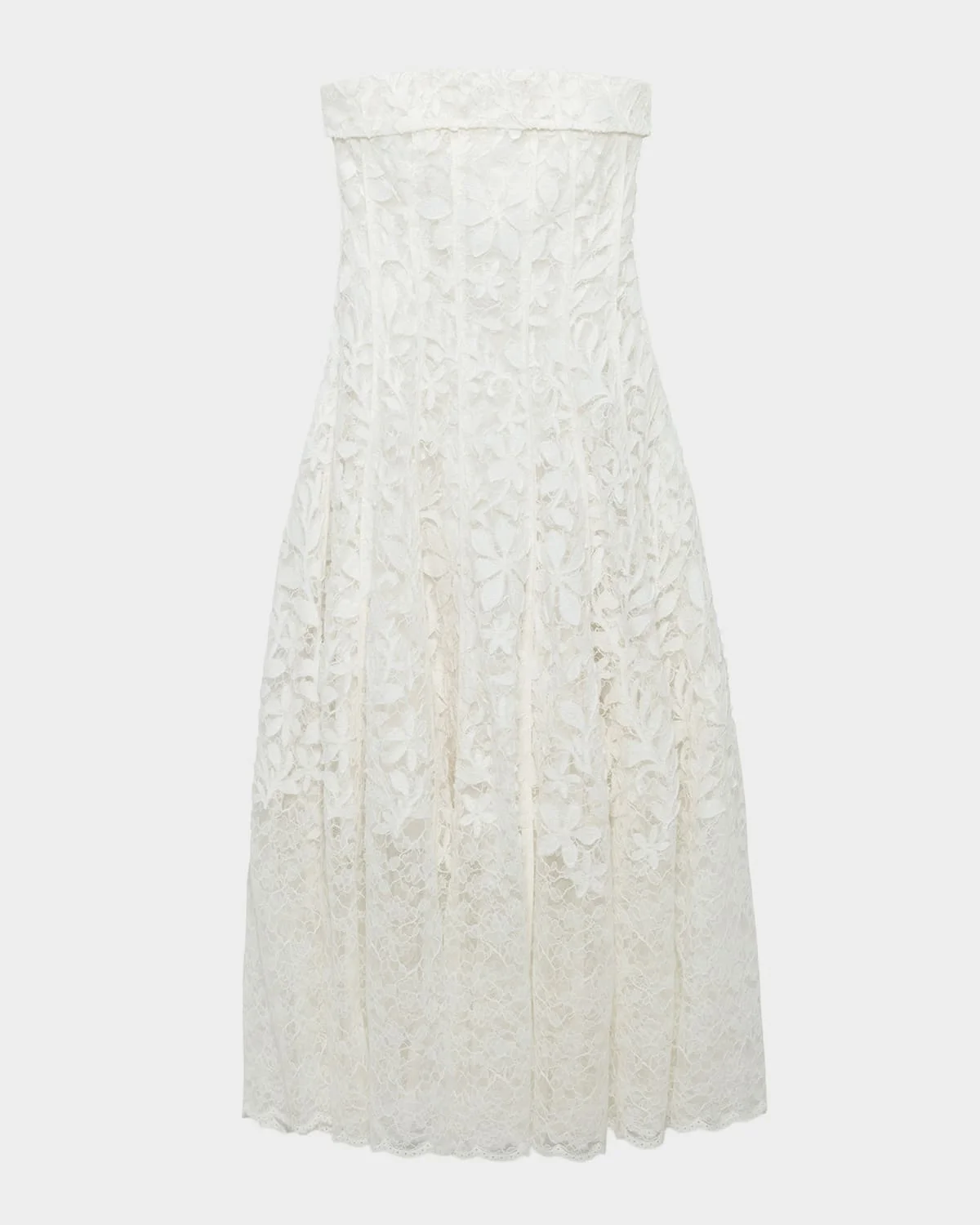 Imogen Strapless Cotton Lace Midi Dress - 1