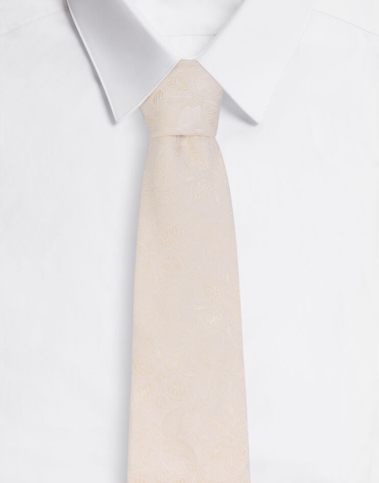 Tie-print silk jacquard blade tie (6 cm) - 1