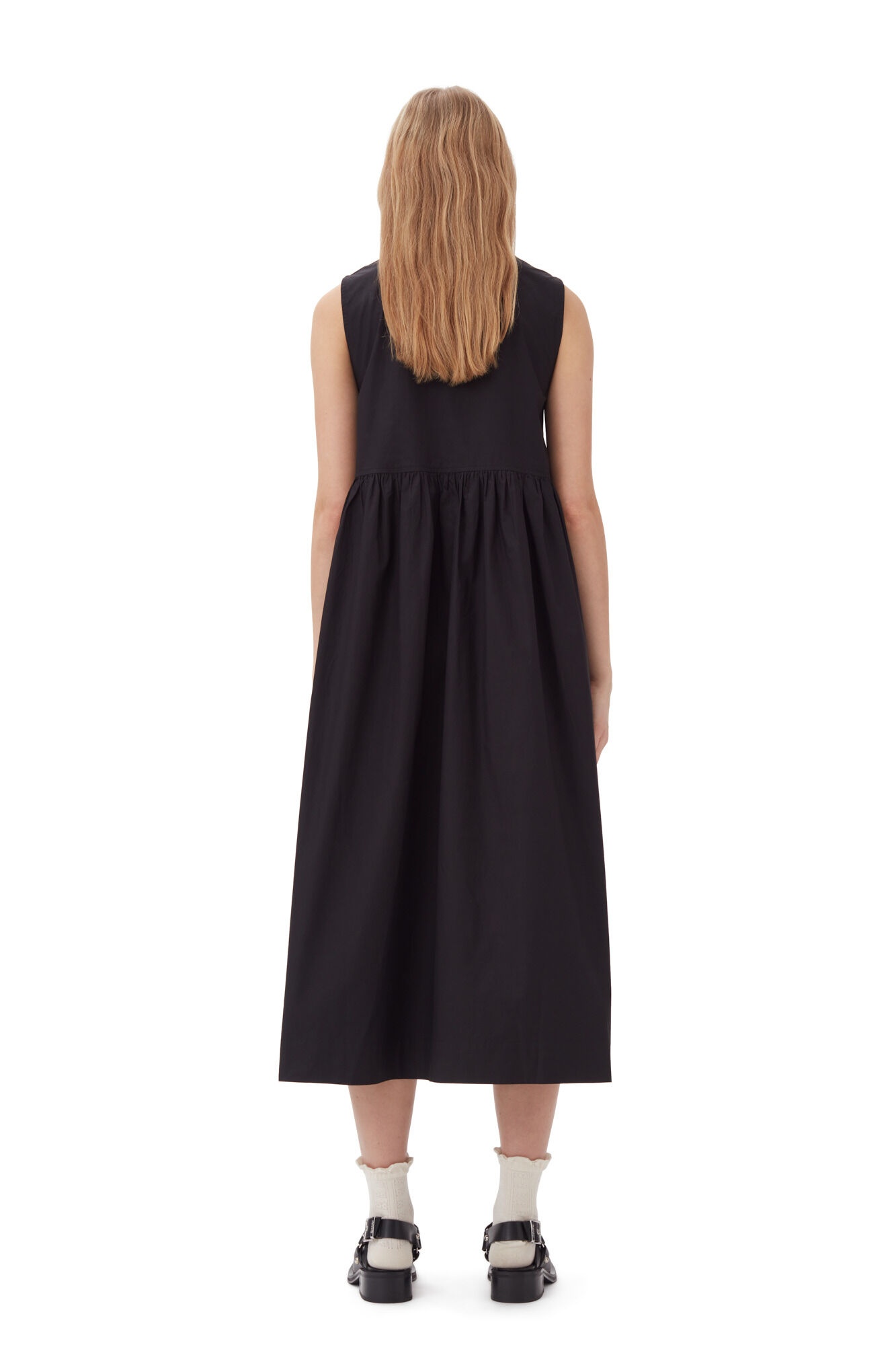 COTTON POPLIN MIDI DRESS - 5