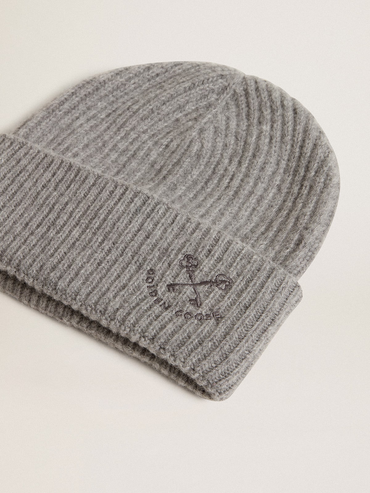 Gray ribbed wool beanie - 2