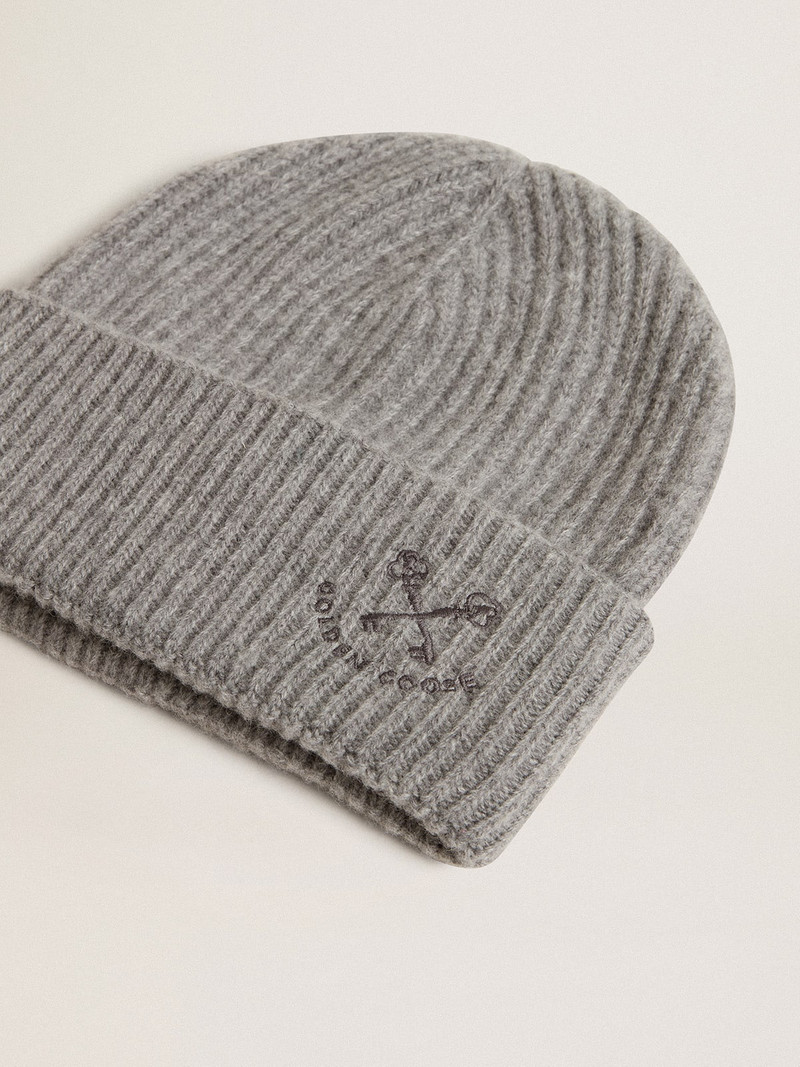 Golden Goose Gray ribbed wool beanie outlook