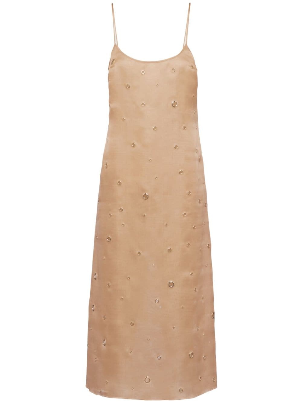 eyelet-detail organza midi dress - 1