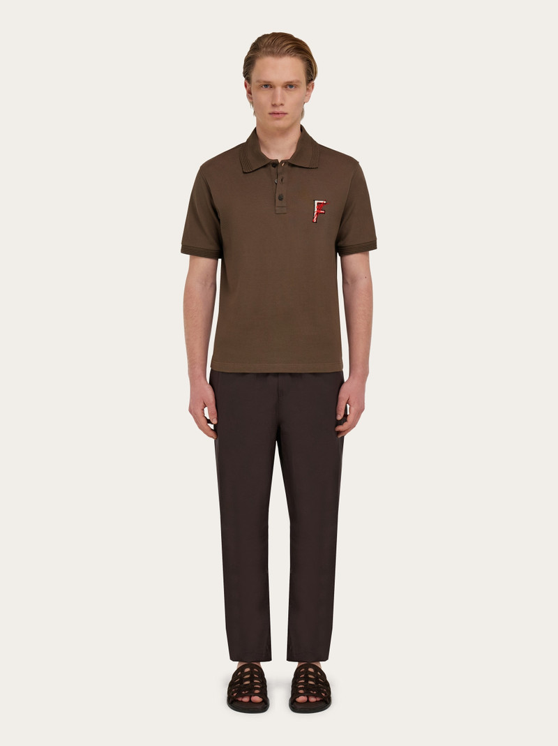Cotton polo shirt with overlapping embroidery 5