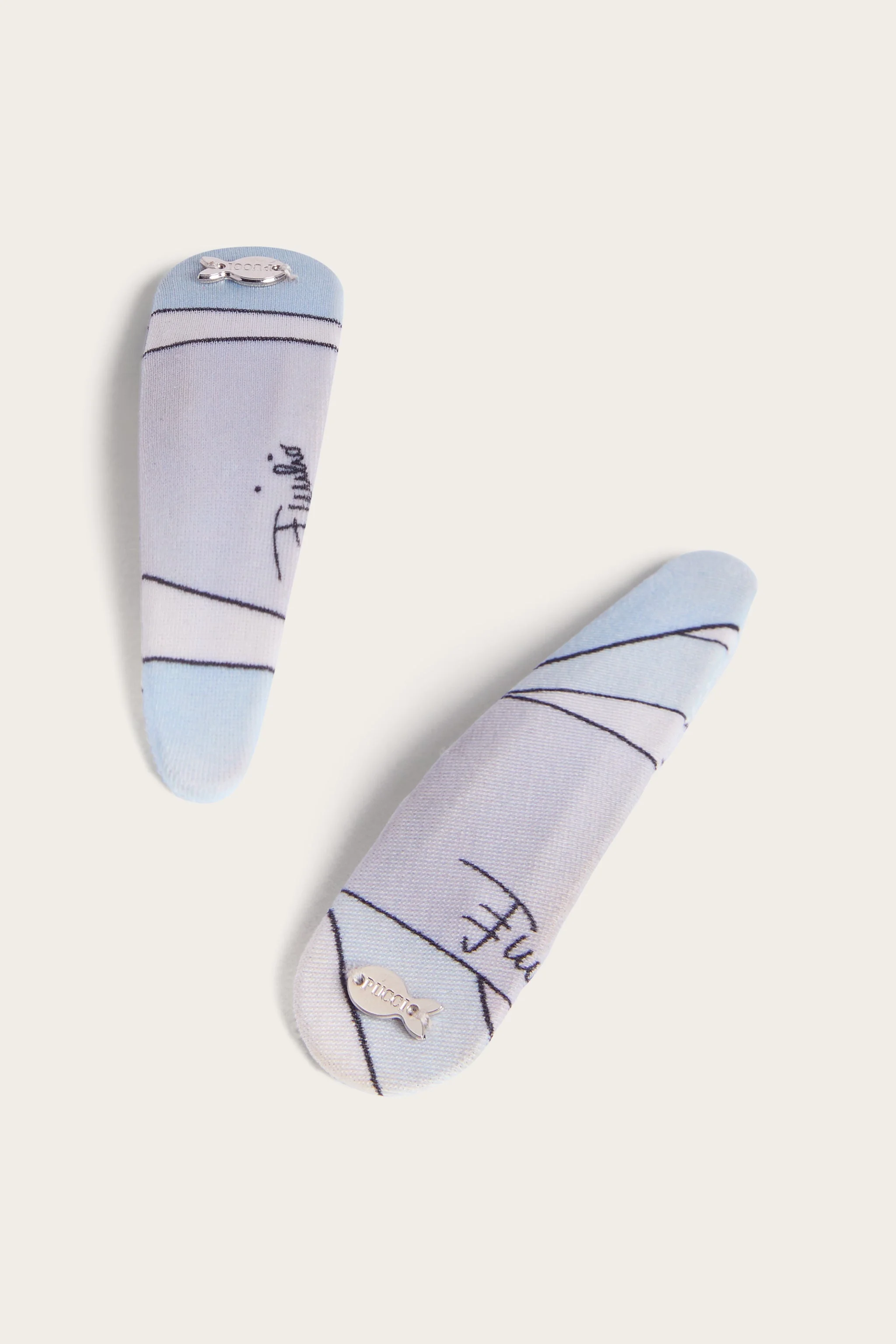 MARMO PRINT HAIR CLIP SET - 1