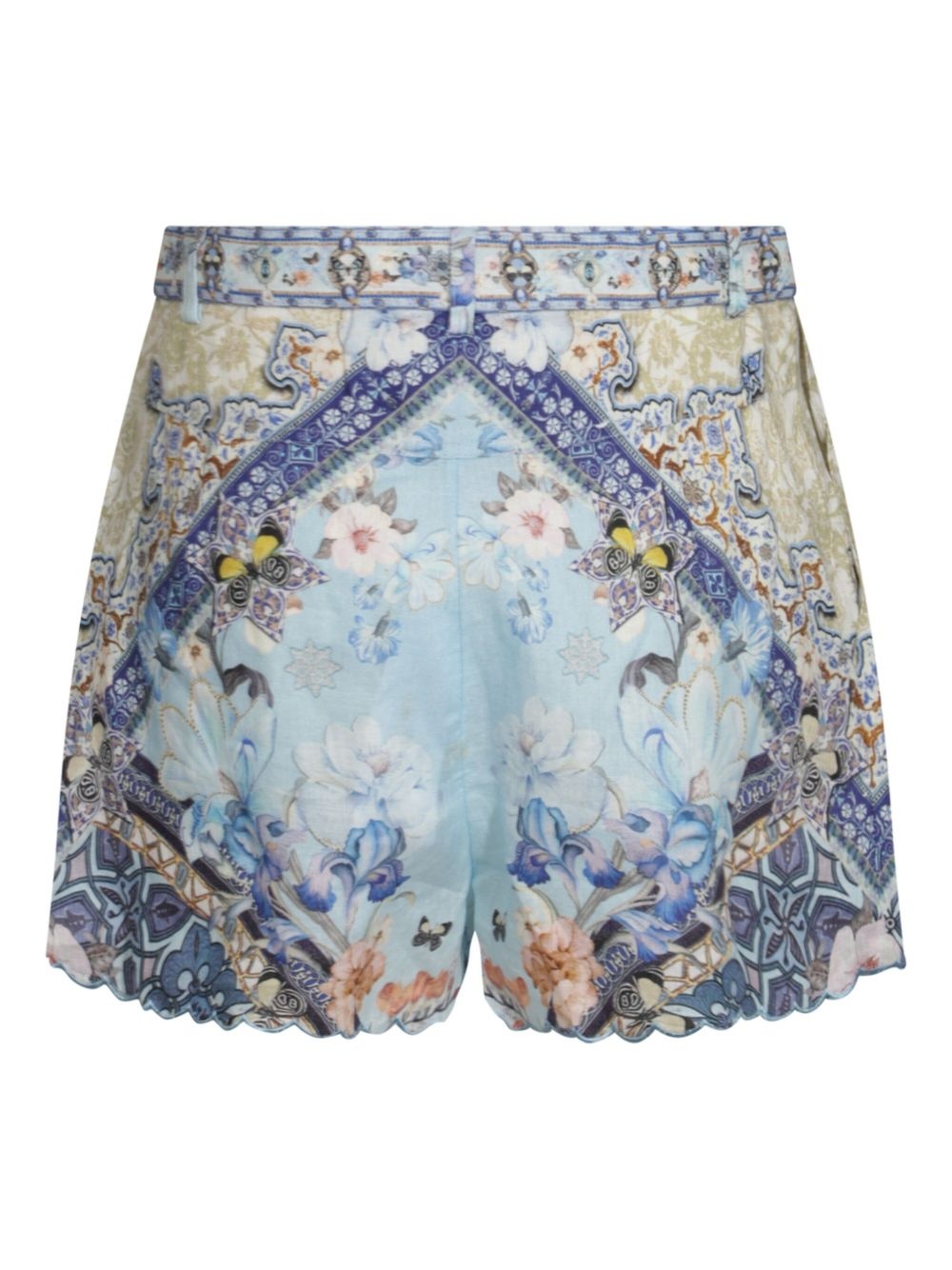 printed belted shorts - 2