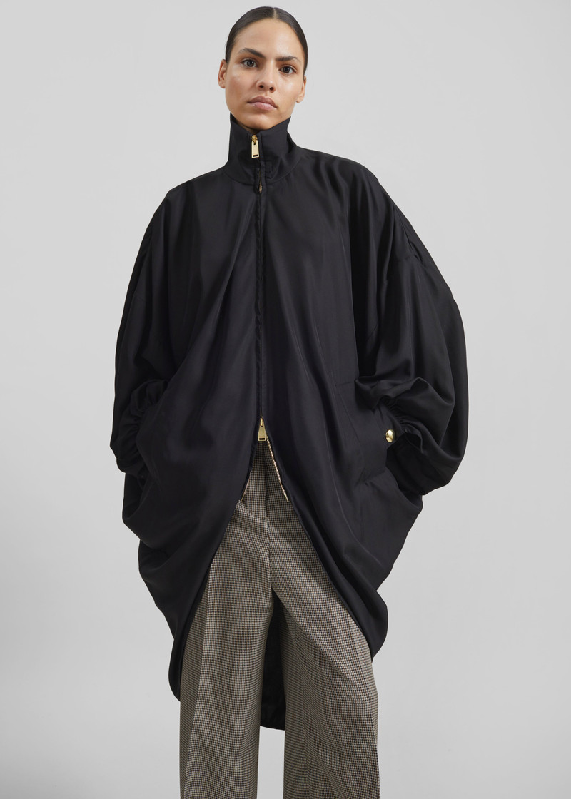 Darkpark Norma Draped Sleeves Bomber Jacket - Black 5